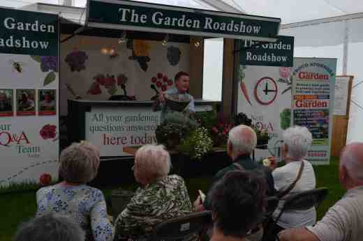 Martin Fish, who hosts the Roadshow and is usually given the important job of mingling with the crowds to get the questions and give a goody bag to anyone that asks a question, gave talks on hanging baskets. Martin always complains that he is not allowed on stage and we usually say it is because he is so good at handing out the goody bags