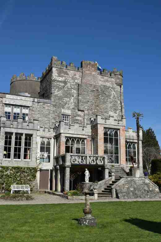 The stone part is the original house which has been added to over the centuries. The Victorian conservatory is perched on the side.