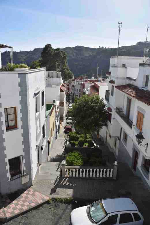 Looking down on the town from a sidestreet