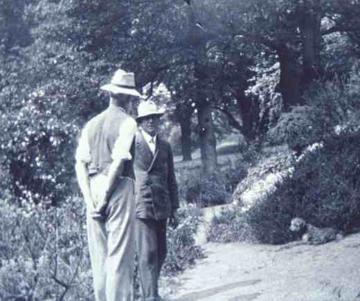 right, with his gardener